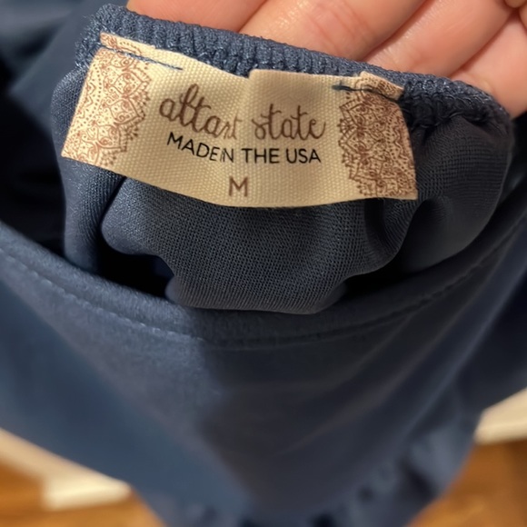 Blue Mini Dress with Open Back - Picture 3 of 3